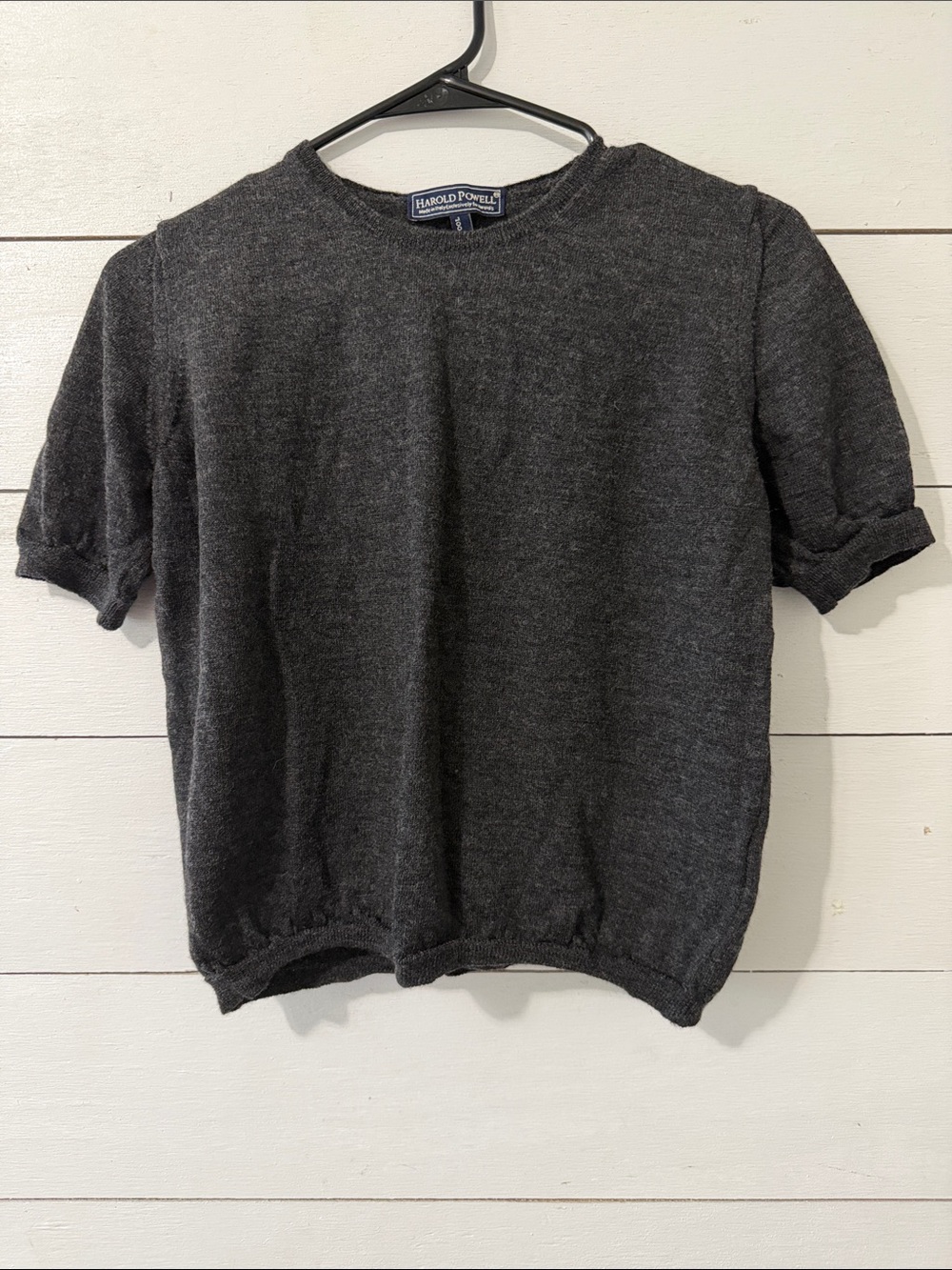 Harold's Charcoal Crew Neck Short-Sleeve Sweater